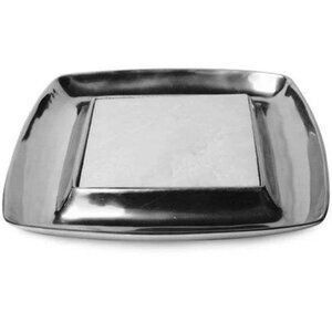 Sand Cast Polished Aluminum Square Silver Tray
